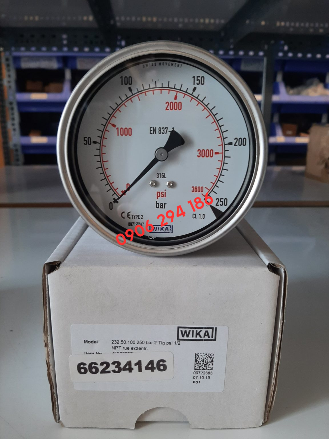 Wika Manometer 63mm 0-4 bar 1/4 Zoll unten 30792801 Wika Manometer 63mm 0-4 bar 1/4 Zoll unten 30792801