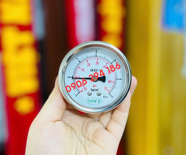 ĐỒNG HỒ ÁP SUẤT DAWN CHÂN SAU P254 63B -1-5KG/CM2