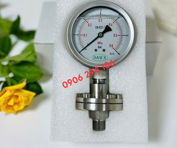 ĐỒNG HỒ ÁP SUẤT MÀNG DAWN NỐI BÍCH P711 100A 6BAR