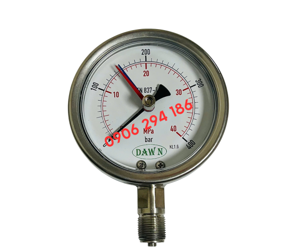 ĐỒNG HỒ ÁP SUẤT DAWN 3 KIM DẠNG CƠ F100 0-40MPA