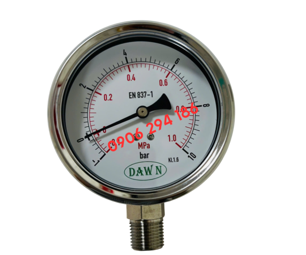 ĐỒNG HỒ ĐO ÁP SUẤT DAWN P254 100A -1-10BAR