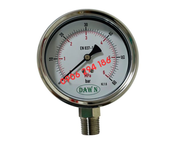 ĐỒNG HỒ ÁP SUẤT DAWN  P254 100A 60BAR