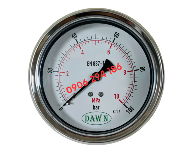 ĐỒNG HỒ ÁP SUẤT DAWN CHÂN SAU P254 100B 100BAR