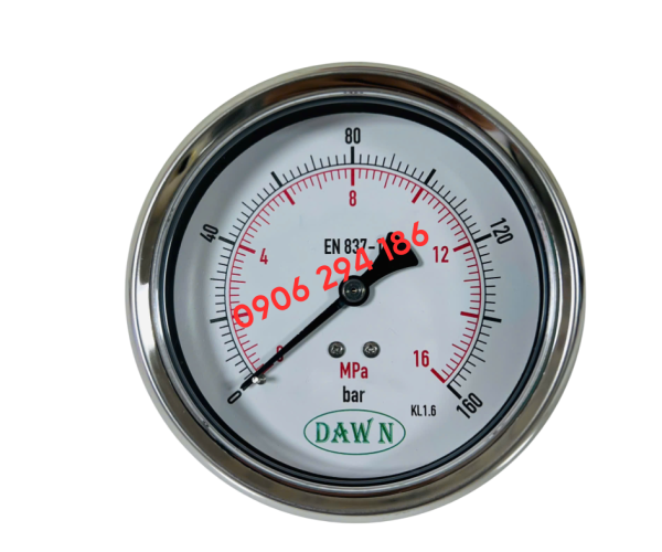 ĐỒNG HỒ ÁP SUẤT DAWN CHÂN SAU P254 100B 160BAR