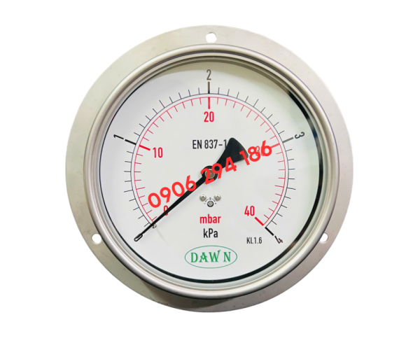 ĐỒNG HỒ ĐO ÁP SUẤT THẤP DAWN P252 150B 0-4KPA CÓ VÀNH