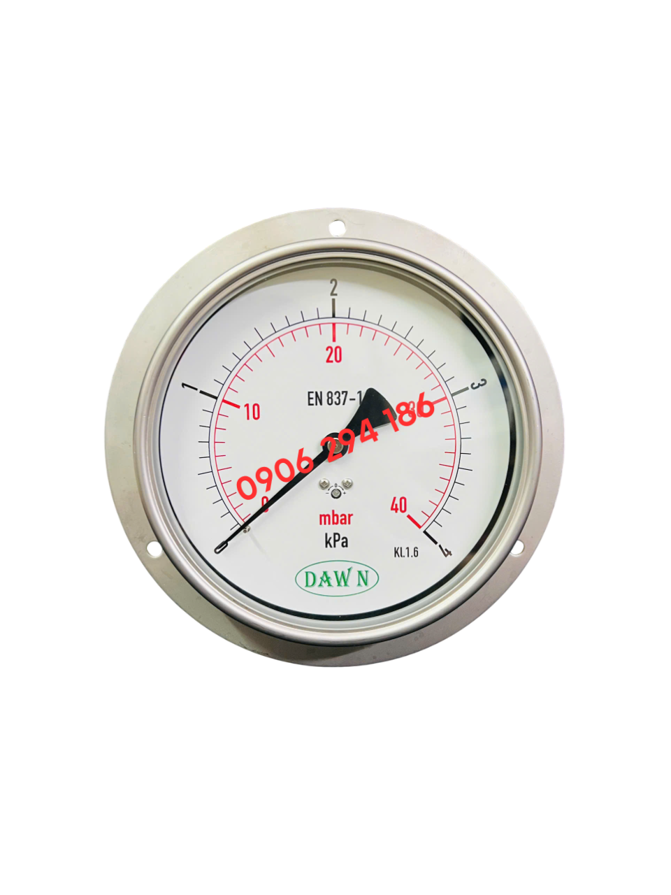 ĐỒNG HỒ ĐO ÁP SUẤT THẤP DAWN P252 150B 0-4KPA CÓ VÀNH