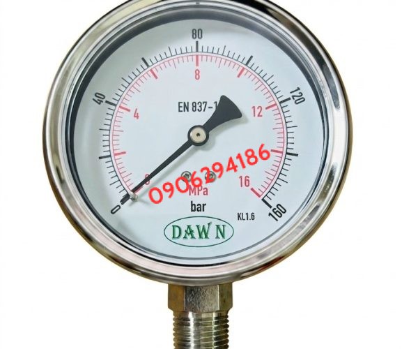 ĐỒNG HỒ ÁP SUẤT DAWN P254 100A 160BAR CHÂN ĐỨNG