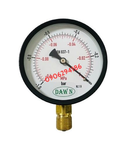 ĐỒNG HỒ ÁP SUẤT DAWN T110 100A -1-0BAR REN 20X15