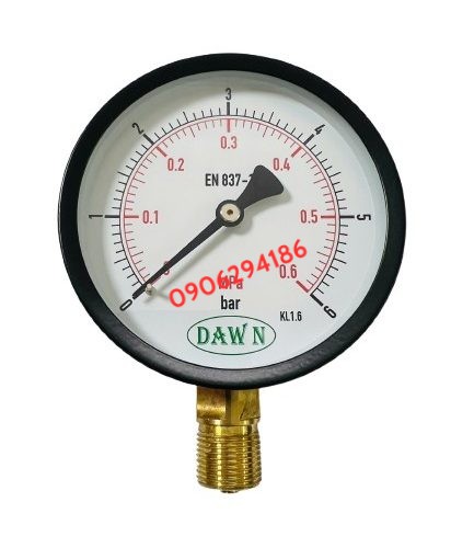 ĐỒNG HỒ ÁP SUẤT DAWN P110 100A 6BAR REN 20X1.5