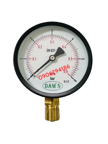 ĐỒNG HỒ ÁP SUẤT DAWN P110 100A 6BAR REN 20X1.5