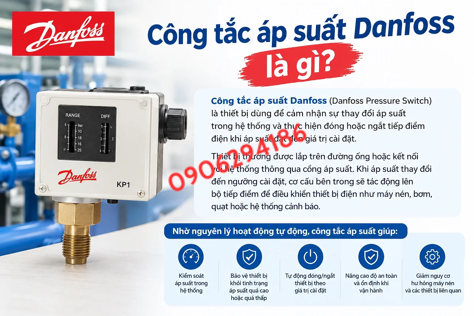 Công Tắc Áp Suất Danfoss Chính Hãng | Đầy Đủ Model, Thông Số & Giá Tốt